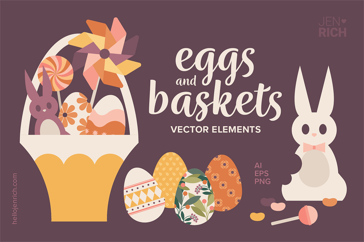 Easter Eggs and Baskets, a Decorative Illustration by hellojenrich (Photo 1 of 4)