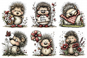 Whimsical Spring Hedgehog Png Clipar, an Illustration by Daily.Designs (Thumbnail 7 of 7)