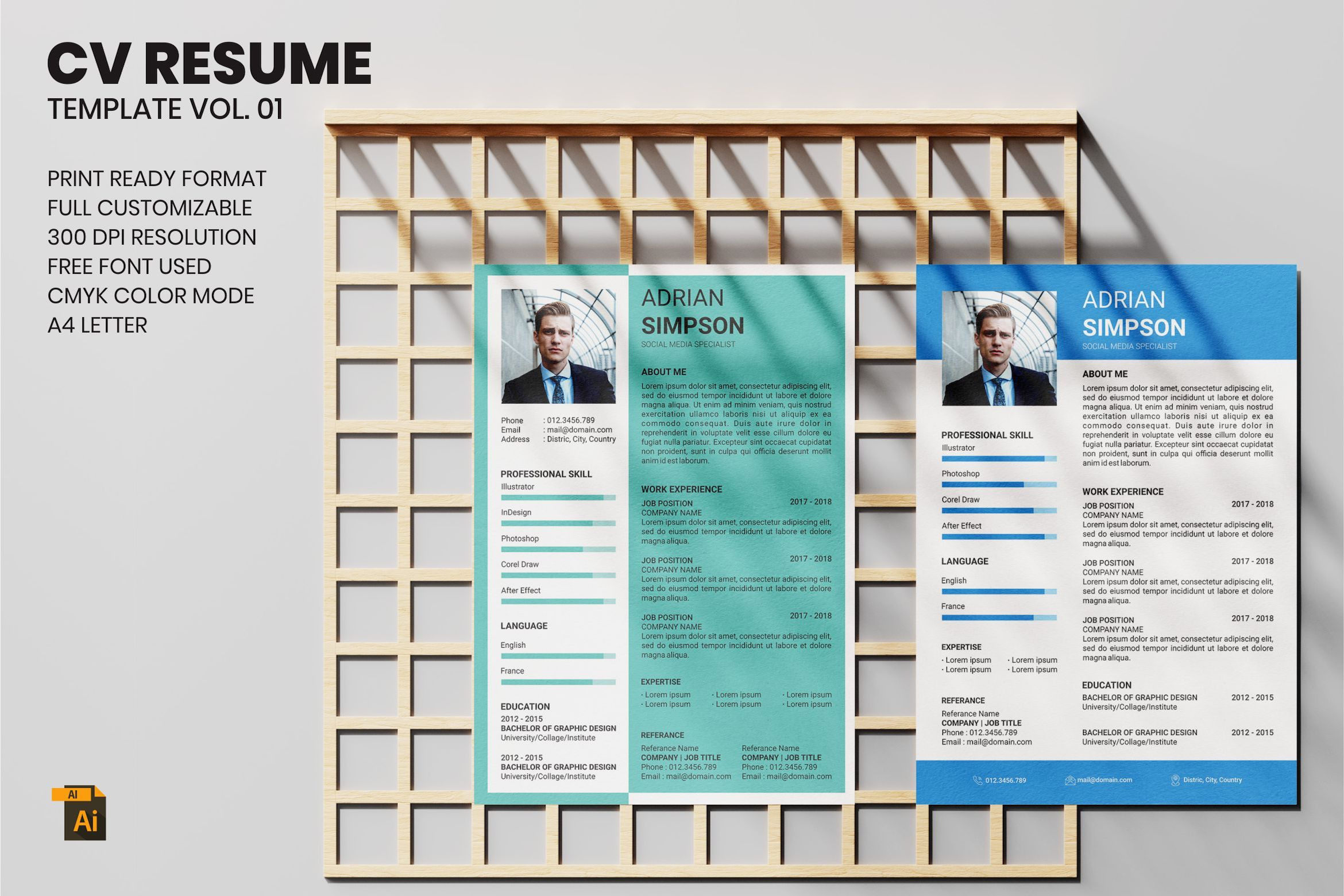 CV Resume Kit Vol 01 Resume - CzM6Ly9maWxlcy5jcmVhdGl2ZW1hcmtldC5jb20vaW1hZ2VzL3NjcmVlbnNob3RzL3Byb2R1Y3RzLzg3NC84NzQ3Lzg3NDc2NjMvaW1hZ2UtY292ZXItby5qcGc