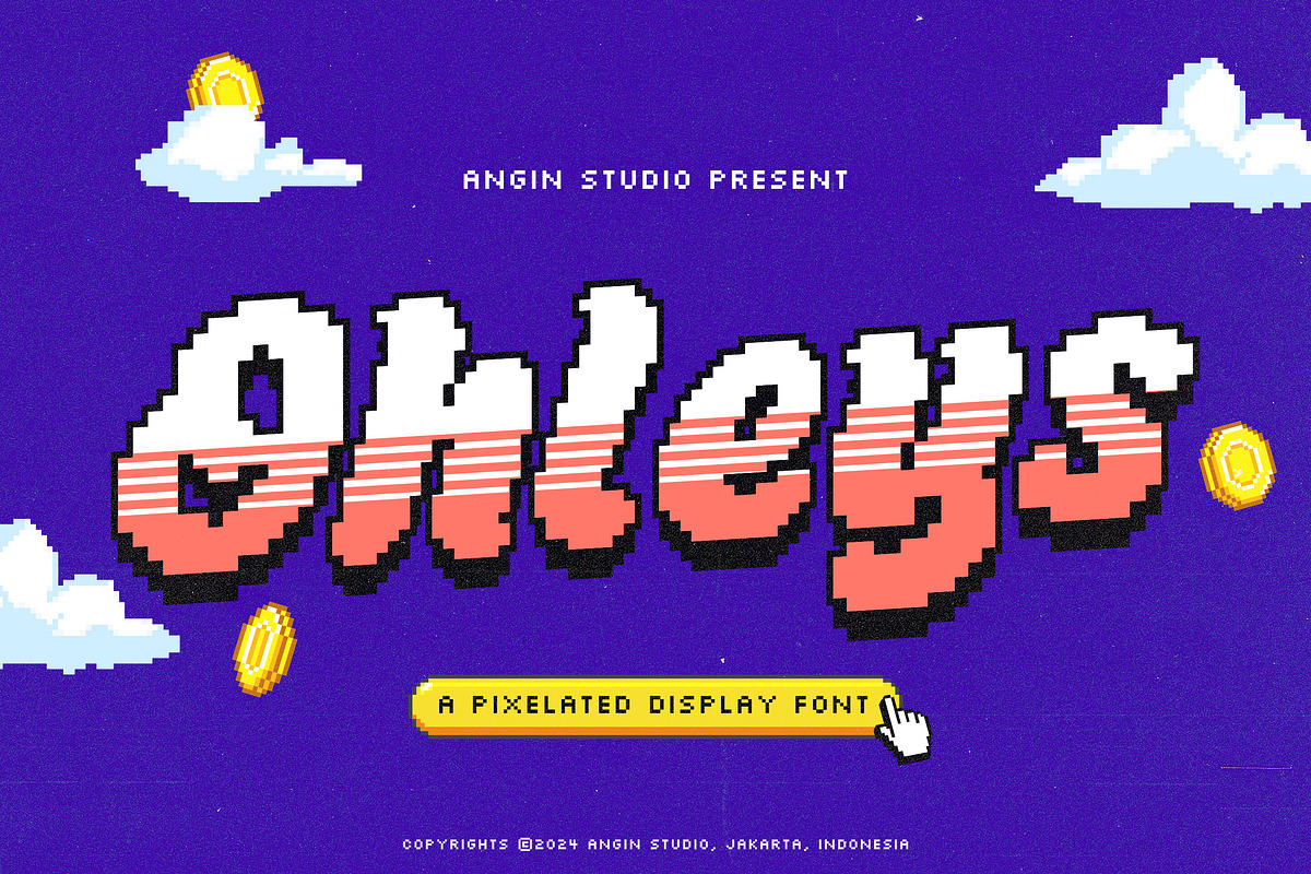 Ohleys Pixelated Font, a Handwritten Font by Angin Studio (Photo 1 of 15)