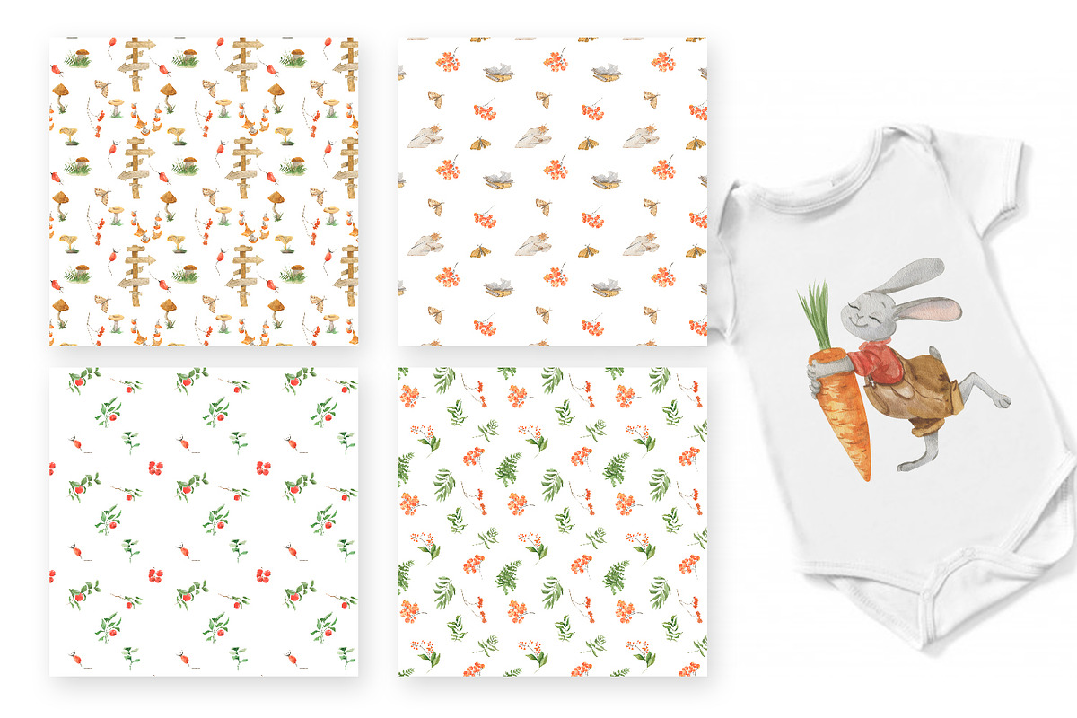 Rabbits are harvesting, an Animal Illustration by Love Watercolor Store (Photo 9 of 9)