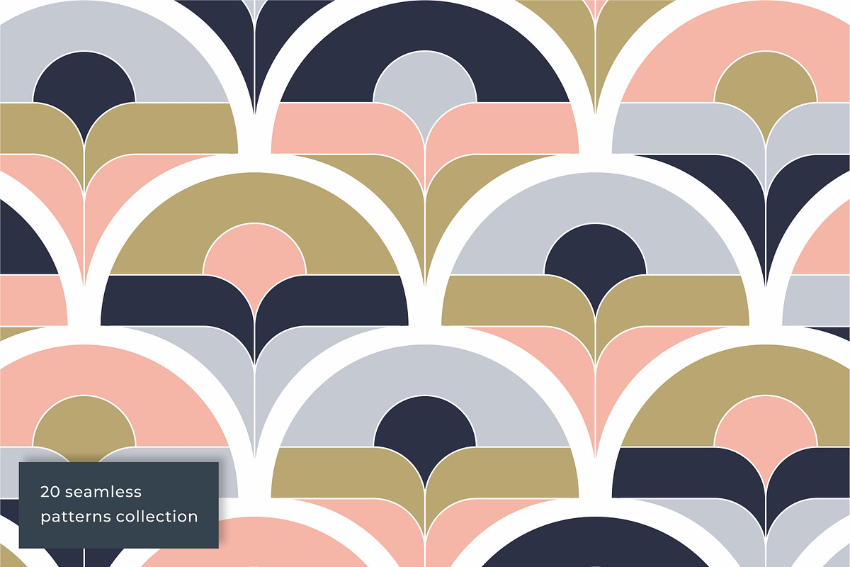 Retro Fish Scale Seamless Patterns, a Pattern Graphic by Firowerk (Photo 2 of 8)