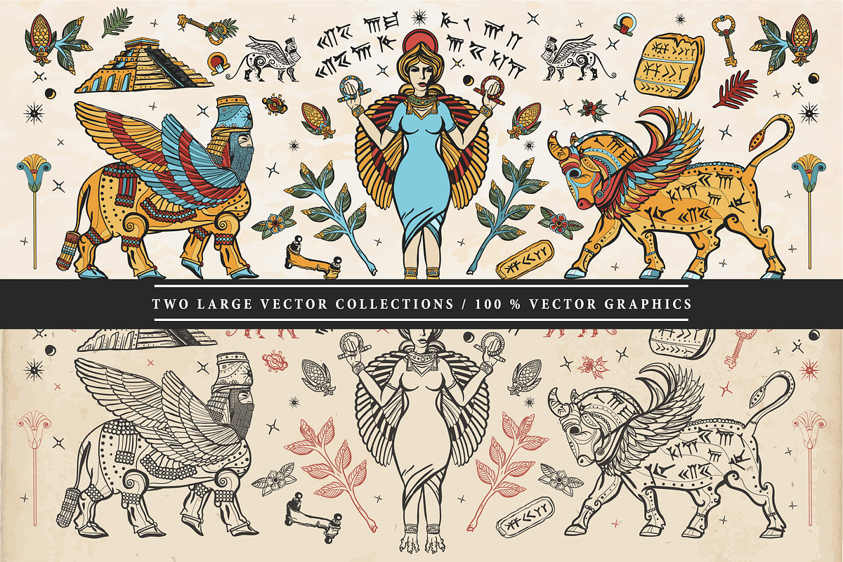 Sumerians old school tatttoo, a Background Graphic by intueri (Photo 2 of 7)