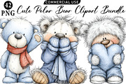 Cute Polar Bear Clipart Bundle, an Illustration by Daily.Designs (Thumbnail 1 of 5)