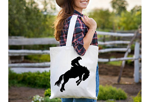 Rodeo Wild Horse Cowboy Silhouette