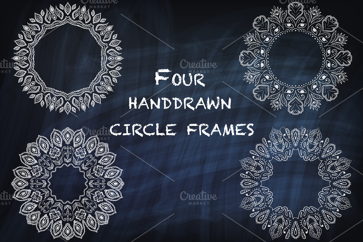 Round vector indian-style frames, a Texture Illustration by CreativeJourney (Photo 1 of 5)