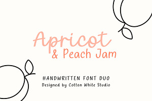 Apricot and Peach Jam, a Handwritten Font by Sofia Skoog