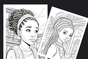 Black Girl Coloring Book, a Person Illustration by Sourcedigi (Thumbnail 2 of 3)