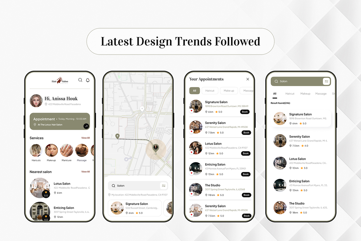 Hair Salon: Barber Appointment App, an UI Kit Template by Fluttertop (Photo 3 of 6)