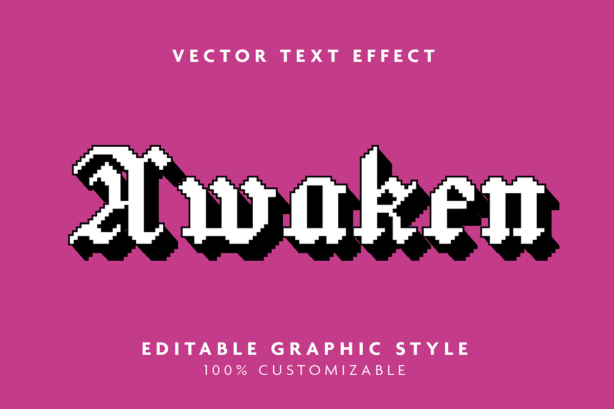Pixel Gothic Retro Text Effect