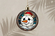 Stained Glass Snowman Ornament, a Seasonal Illustration by CrexoraLab (Thumbnail 3 of 3)