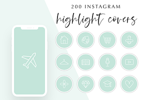 200 Instagram Story Highlight Icons, a Social Media Template by Blog&Glow