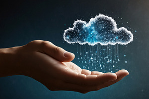 Person Hand Holding a Glowing Cloud, a Business Photo by Stock Shape