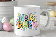 Colorful He Is Risen Easter PNG, an Illustration by CraftArtStudio (Thumbnail 2 of 4)