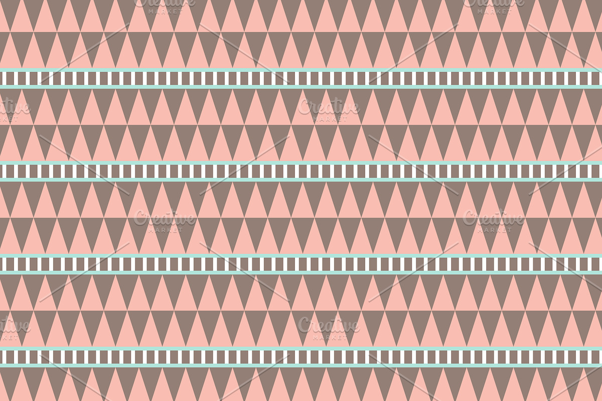 Tribal Style Mint & Coral Papers preview 3