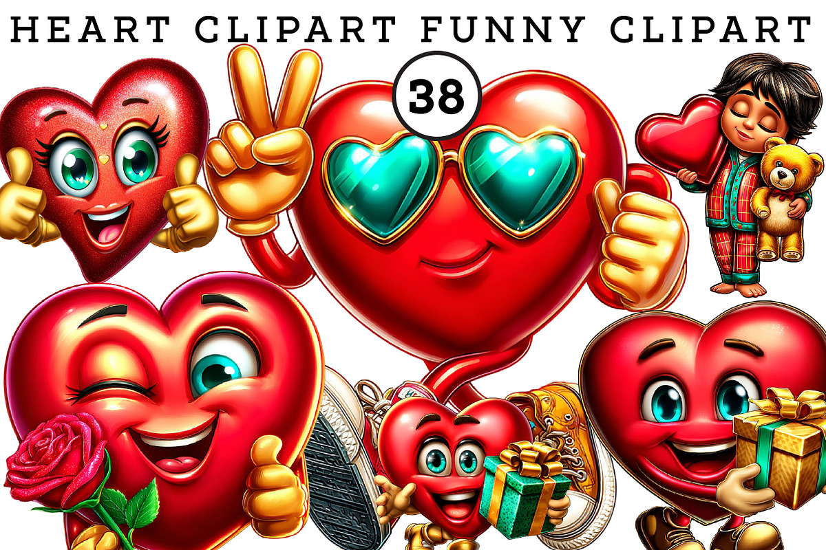 Heart Funny valentine clip-art, an Illustration by CreationArt (Photo 1 of 6)