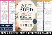 2027 ADHD Self-Care & Reflection Pla, a Stationery Template by Designmela01 (Thumbnail 1 of 6)