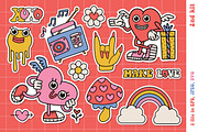 Groovy love: weird stickers kits set, a Stationery Template by Lana Sham (Thumbnail 3 of 5)