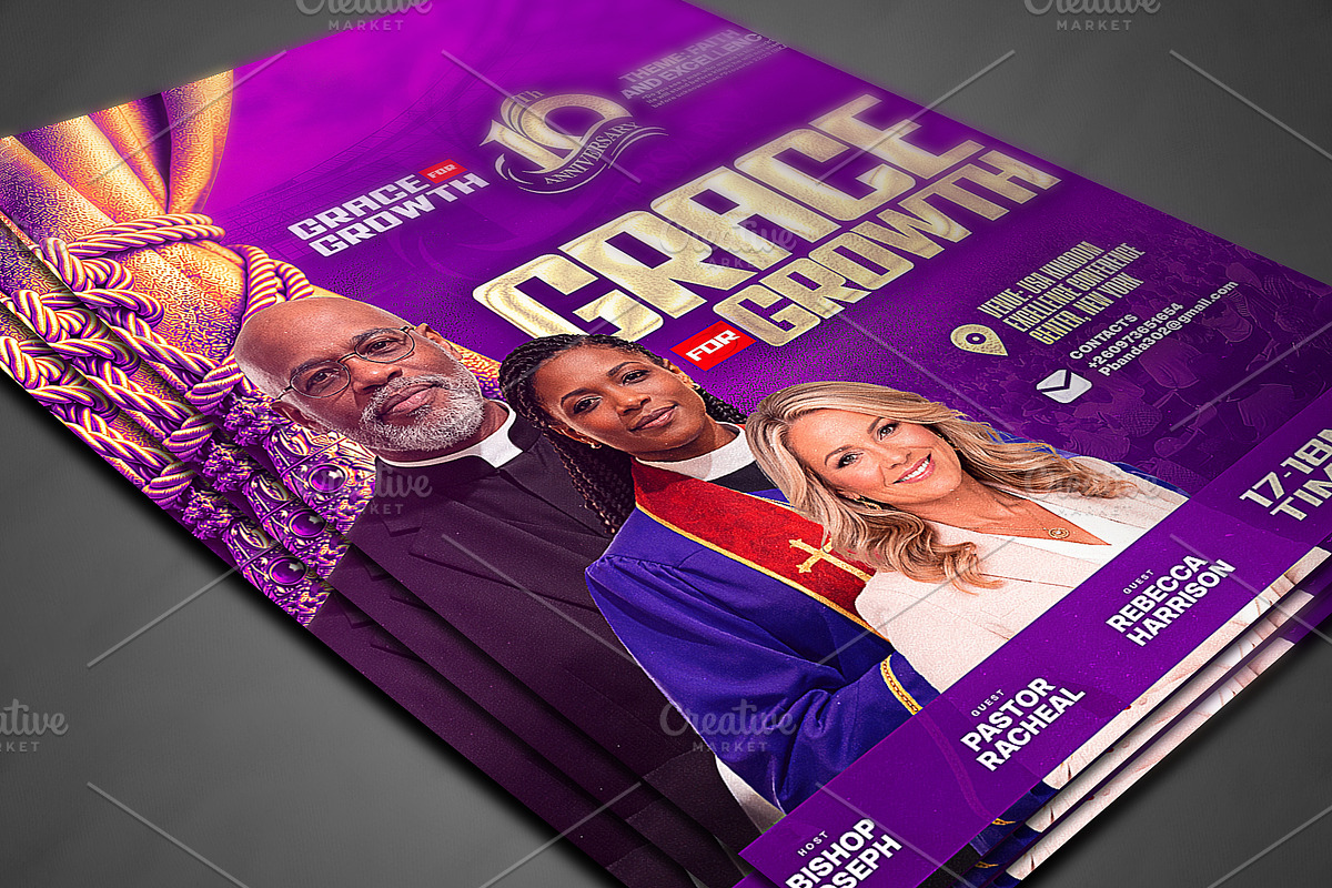 10th Anniversary Church Poster Templ, a Social Media Template by church flyer templates (Photo 4 of 9)