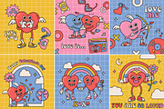 Groovy love: Valentine's day cards, a Card Template by Lana Sham (Thumbnail 2 of 4)