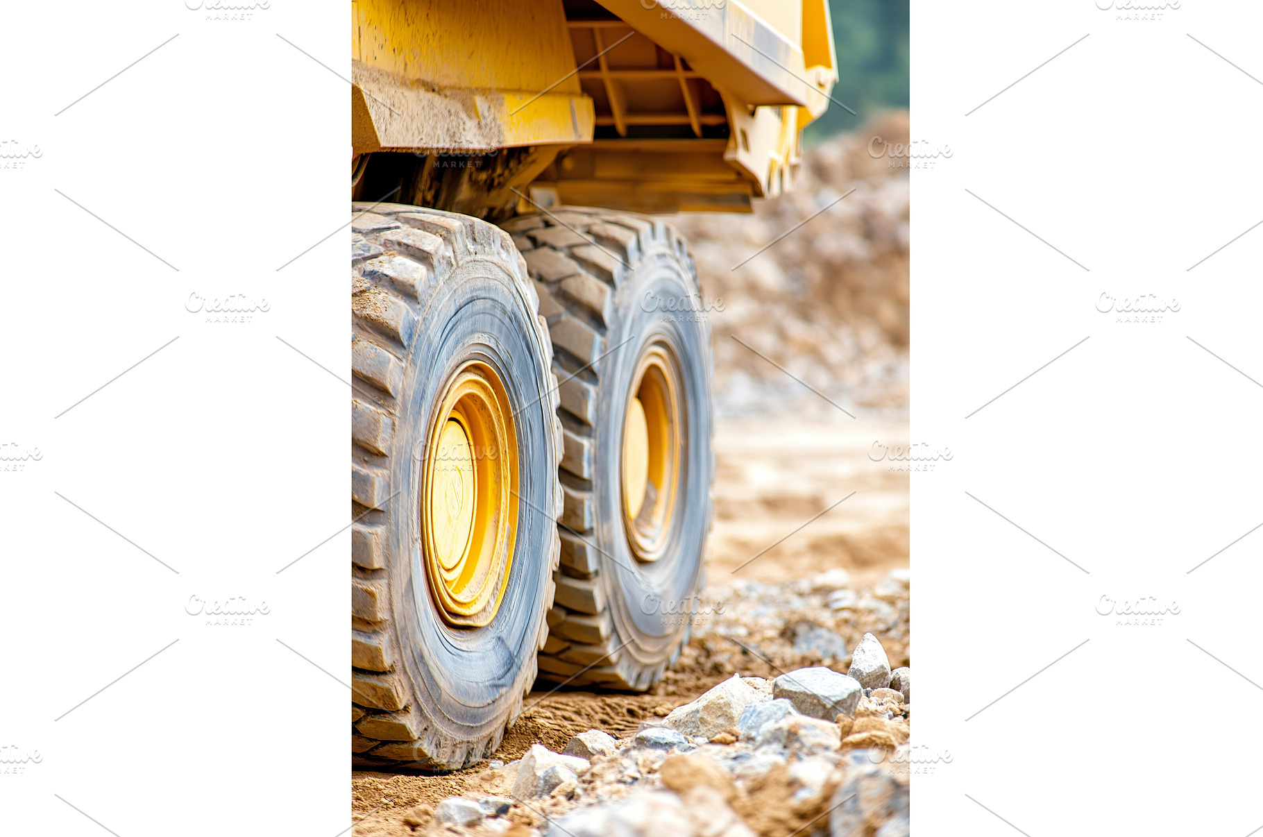 Close up of heavy machinery tires on, an Industrial Photo by Lermont51