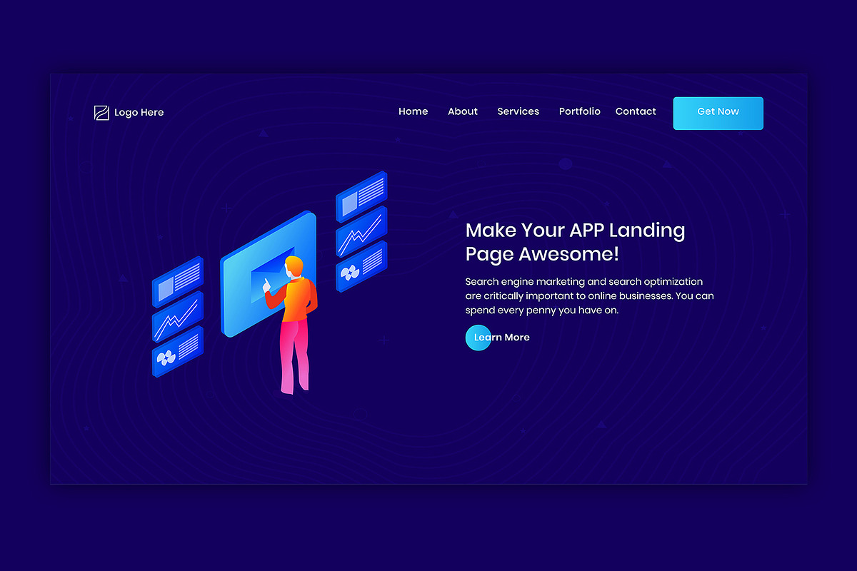 Website Header with illustration, a Device Mockup by Avabil (Photo 7 of 10)
