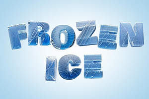 3D Frozen Ice Letters Set