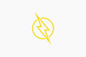 Thunder Flash Bold Yellow Logo, a Branding & Logo Template by Signatoro