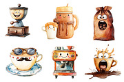 Cartoonish Coffee Collection Clipart, an Illustration by CreationArt (Thumbnail 4 of 5)