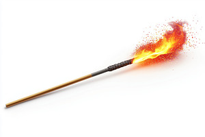 An artistic depiction of a lit torch with vibrant flames and sparkling embers,, a Background Photo by ImageMir