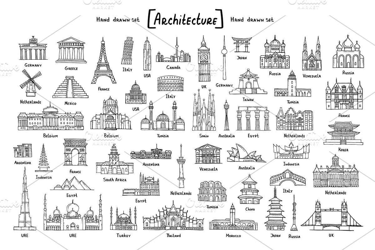 Vector set with world architecture, an Object Graphic by Olga Chuklay (Photo 2 of 2)