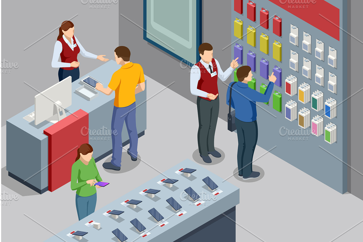 Isometric illustration of a busy, a Technology Illustration by Golden Sikorka