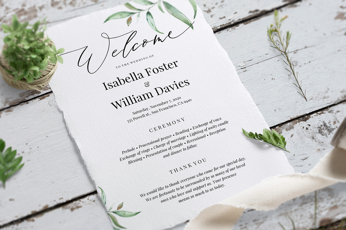 Wedding Program Template, Aurora, an Invitation Template by Alice Bluefox (Photo 5 of 10)
