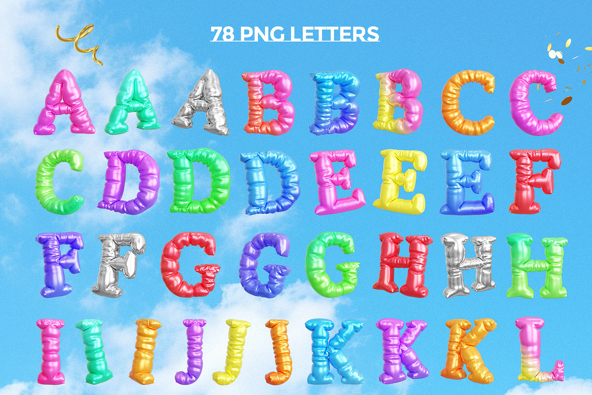 3D Balloon Inflated Letters, Numbers, a Graphic by LarysaZabrotskaya