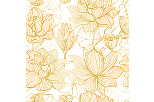 Lotus seamless pattern. Beautiful, an Object Illustration by YummyBuum