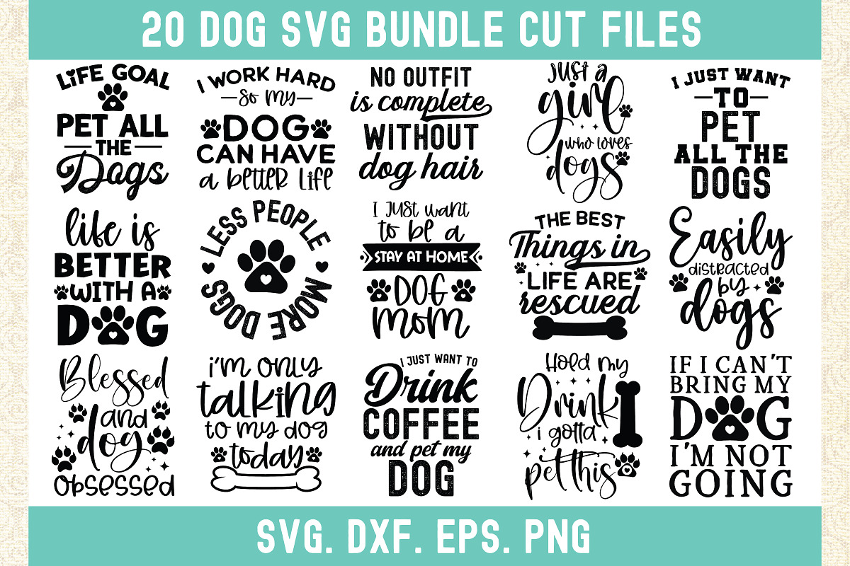 Dog Svg Bundle, Dog Cut Files, a Graphic by Buycreativedesign (Photo 1 of 9)