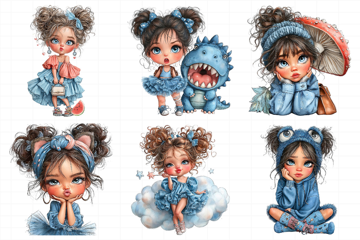 Quirky Cute Little Girl Clipart, an Illustration by Daily.Designs (Photo 3 of 5)