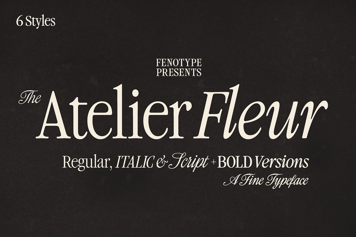 Atelier Fleur - Nostalgic Serif, a Serif Font by Fenotype (Photo 1 of 15)