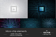 Micro chip elements, web security, a Technology Illustration by OKart.studio (Thumbnail 1 of 6)