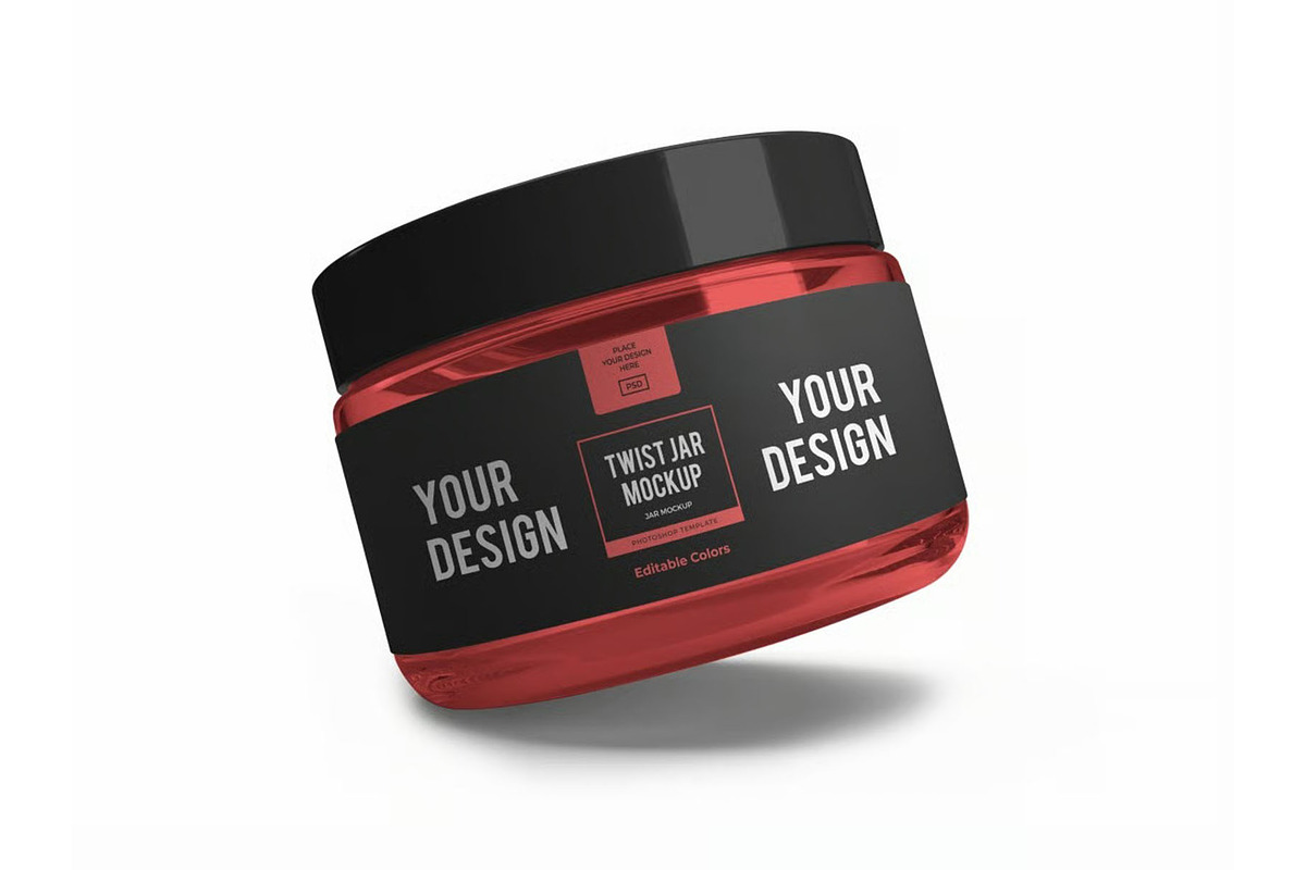 Twist Jar Packaging Mockup Template, a Packaging Mockup by DesignRushMarket (Photo 7 of 11)
