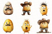 Funny Potato Watercolor Clipart, an Illustration by OK Design (Thumbnail 4 of 5)