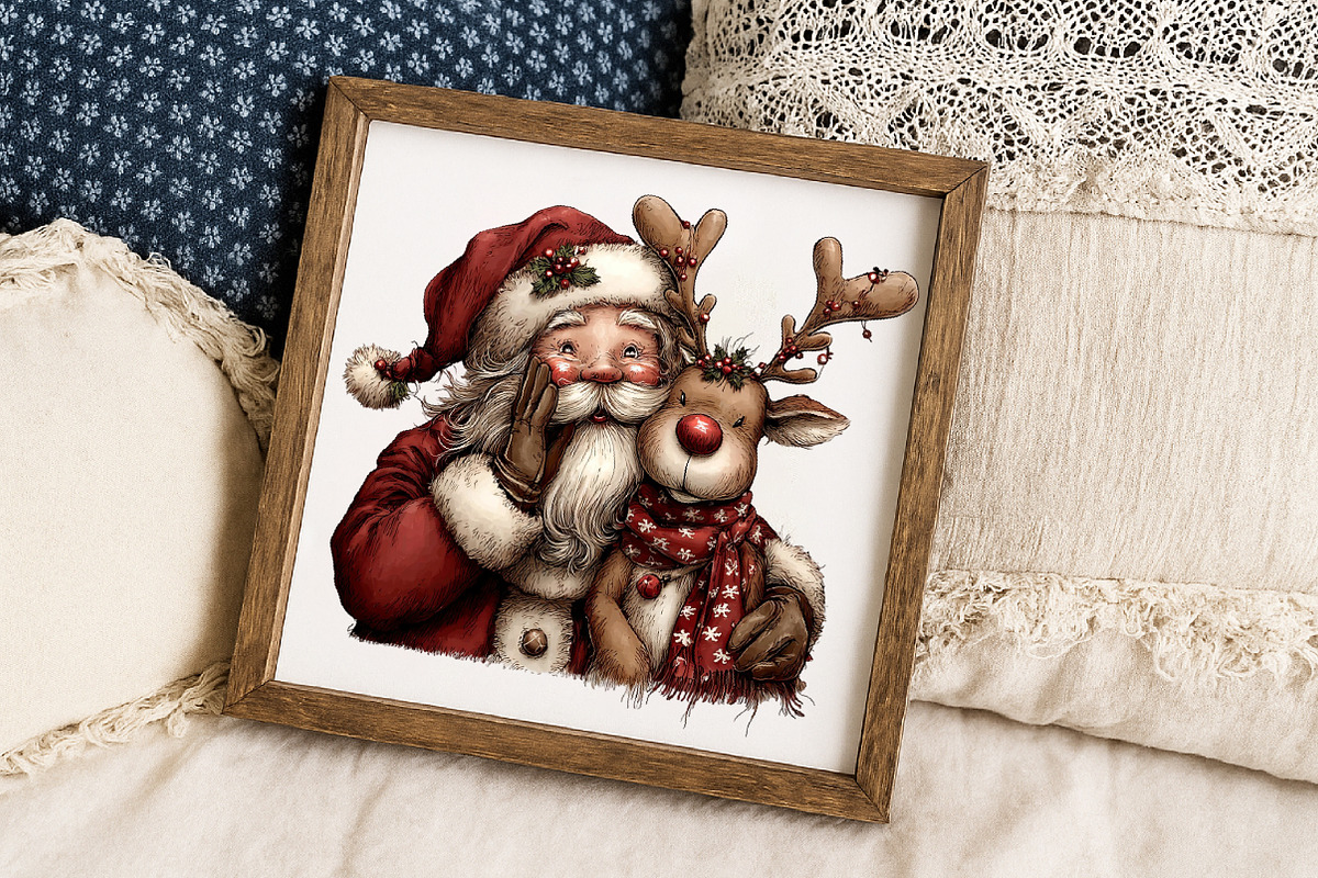 Santa Claus and Reindeer PNG, an Illustration by Libby Wishes (Photo 6 of 6)