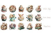 Cute Easter Baby Animals Clipart, a Seasonal Illustration by InkyQueenArt (Thumbnail 5 of 7)