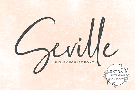 Seville Script Fonts, a Script Font by 50Fox
