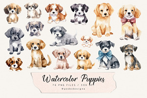 Watercolor Puppies