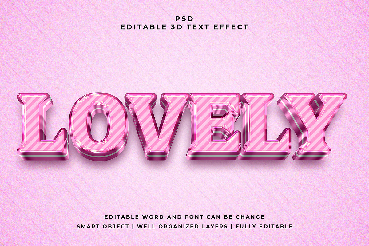Lovely 3d Editable Text Effect Style, a Layer Style Add-On by designermdnazir