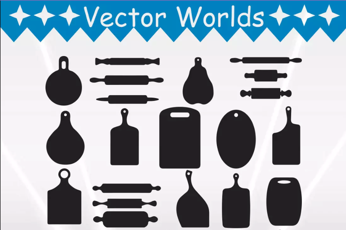 Cutting Boards And Rolling Pin Svg, an Object Graphic by VectorWorlds (Photo 2 of 3)