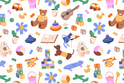 Cute kids toys set + backgrounds, an Object Illustration by PaperTrident (Thumbnail 4 of 12)