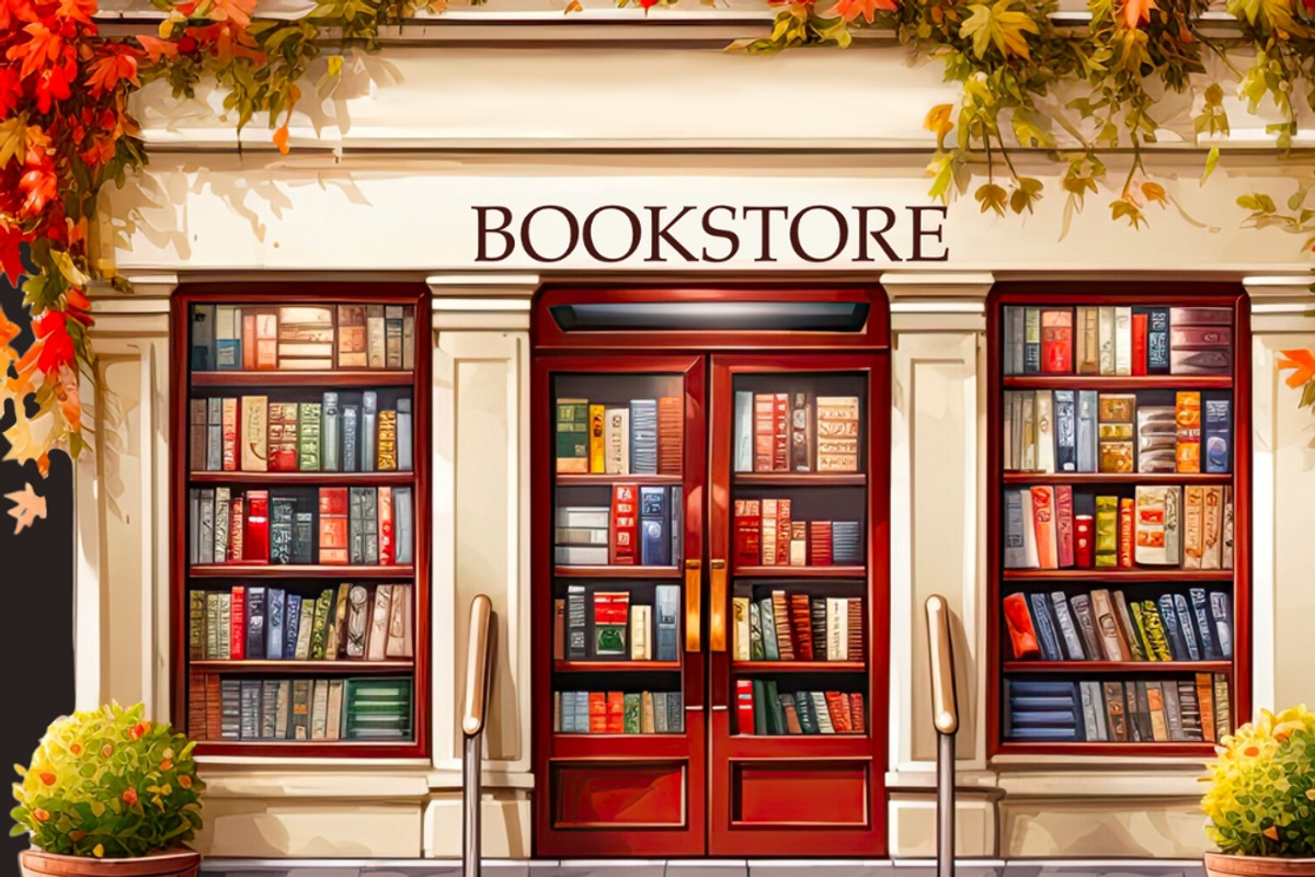 Autumn Bookstore Digital Fall Design, a Seasonal Illustration by Tanya Kart