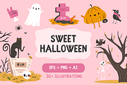 Halloween | Cute Vector Clipart, a Graphic by Heartwarming Art (Thumbnail 1 of 7)
